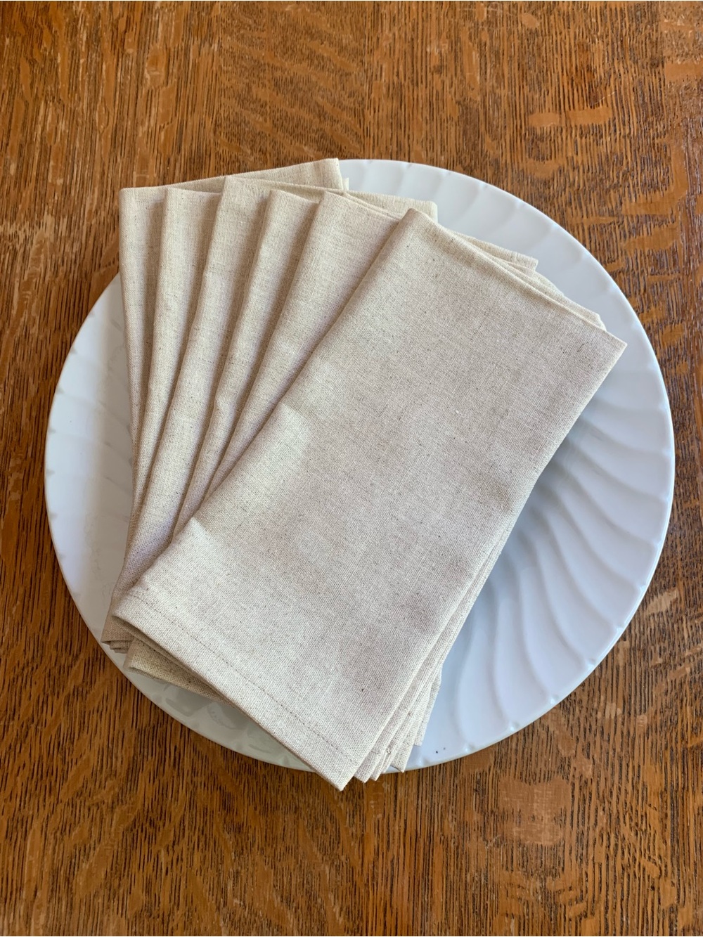 Handmade Premium Natural Cotton Linen Napkins - Set of 6